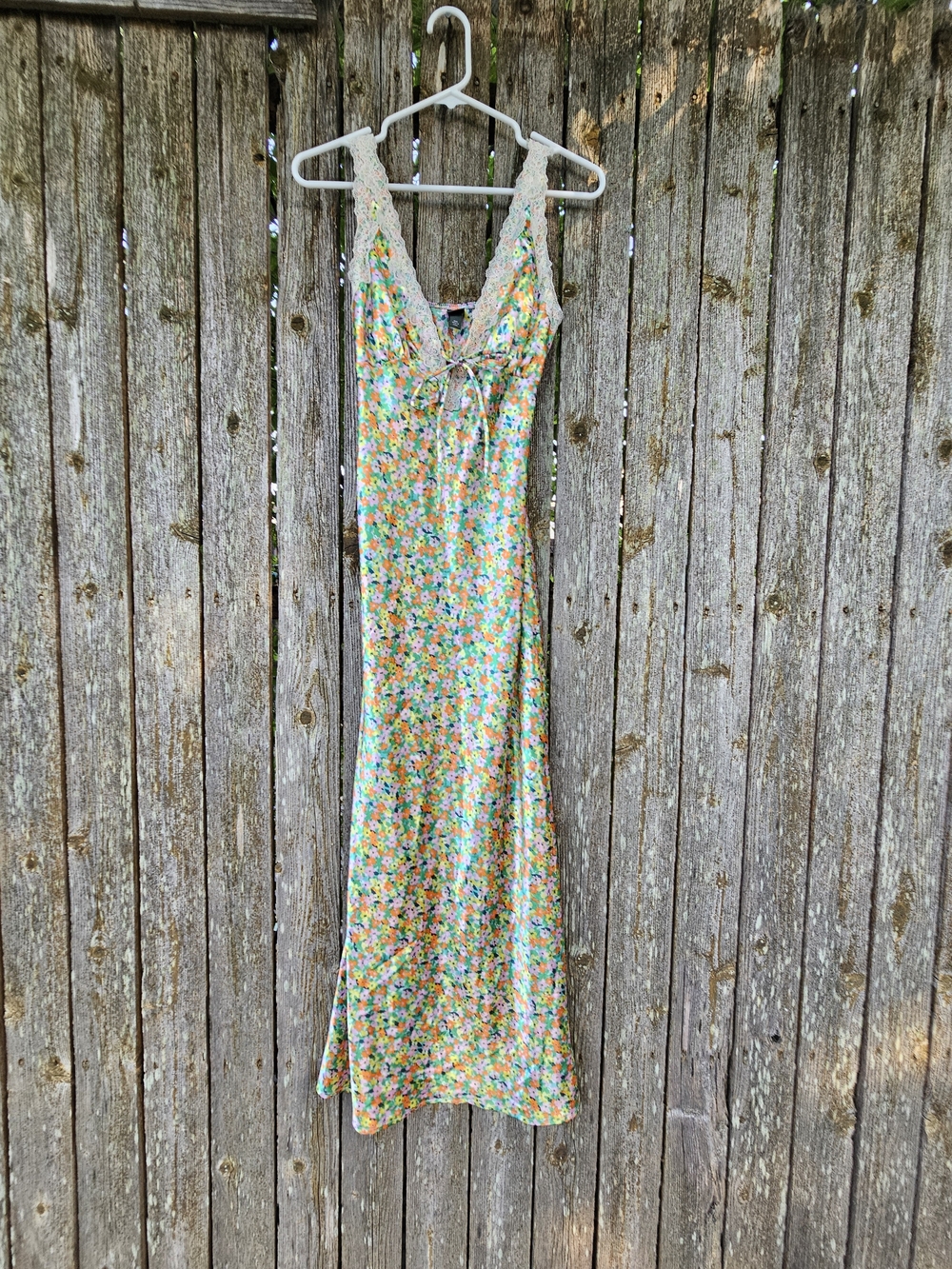 Floral Lace-Trim Slip Dress in Multi